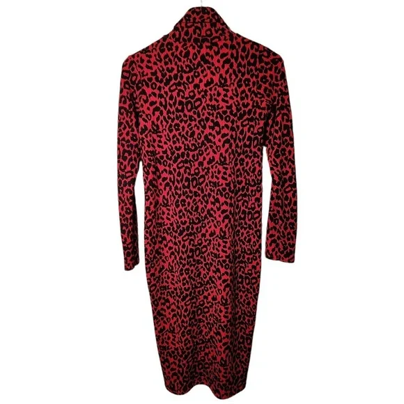 Zara Trufaluc Red Black Leopard Dress Size S - Picture 4 of 6